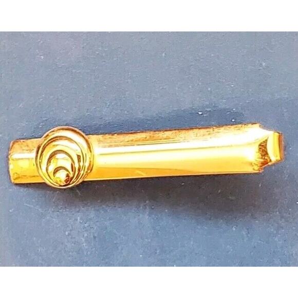 HTF Vtg Brent Gold Tone Cuff Links Lapel Tie Clip Snail Orb Details With Case - Picture 8 of 15